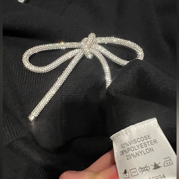 Rachel Zoe Sparkly Bow Cardigan - Picture 4 of 9